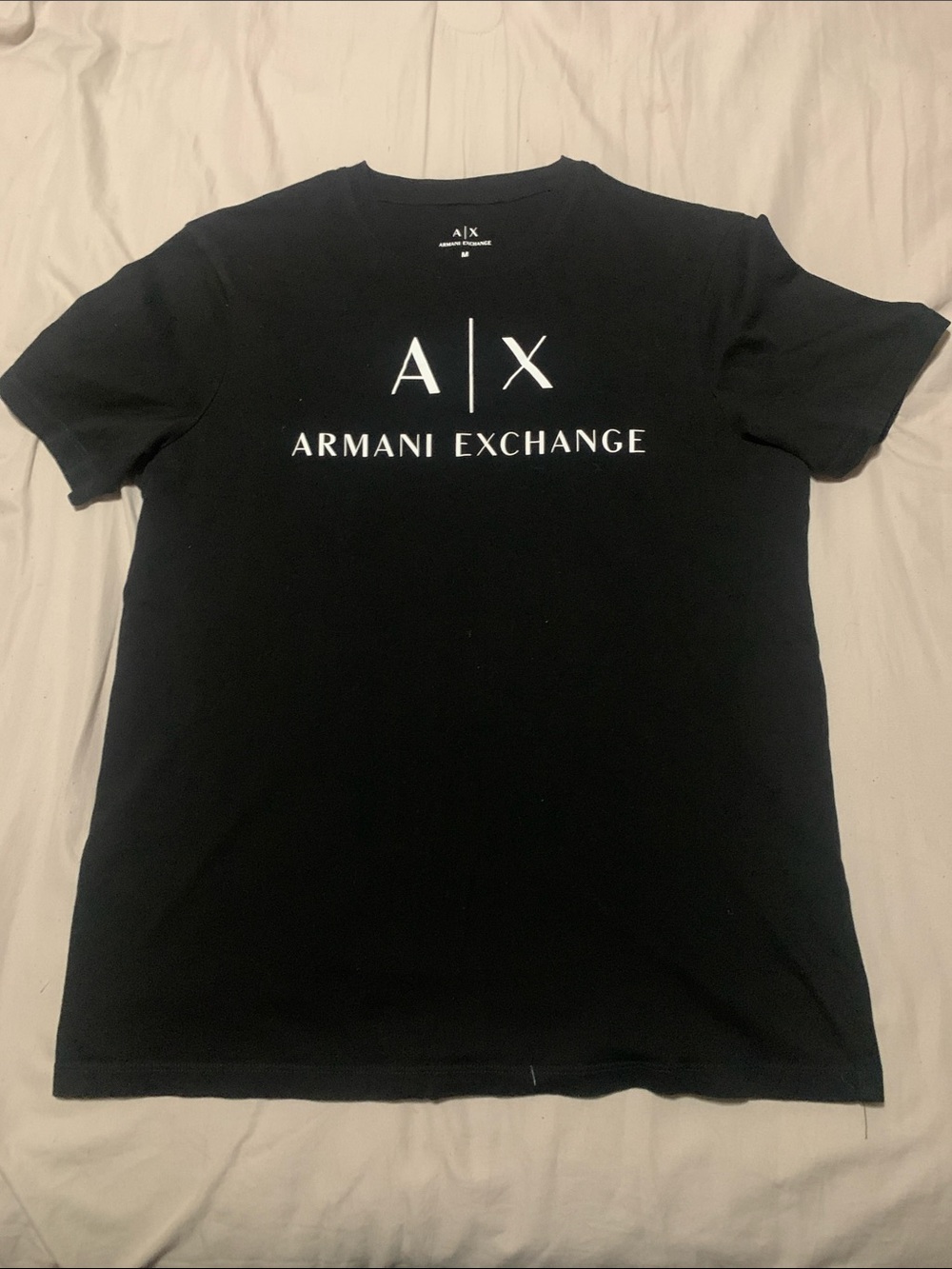 Armani Exchange Black Short-Sleeve Logo Tee